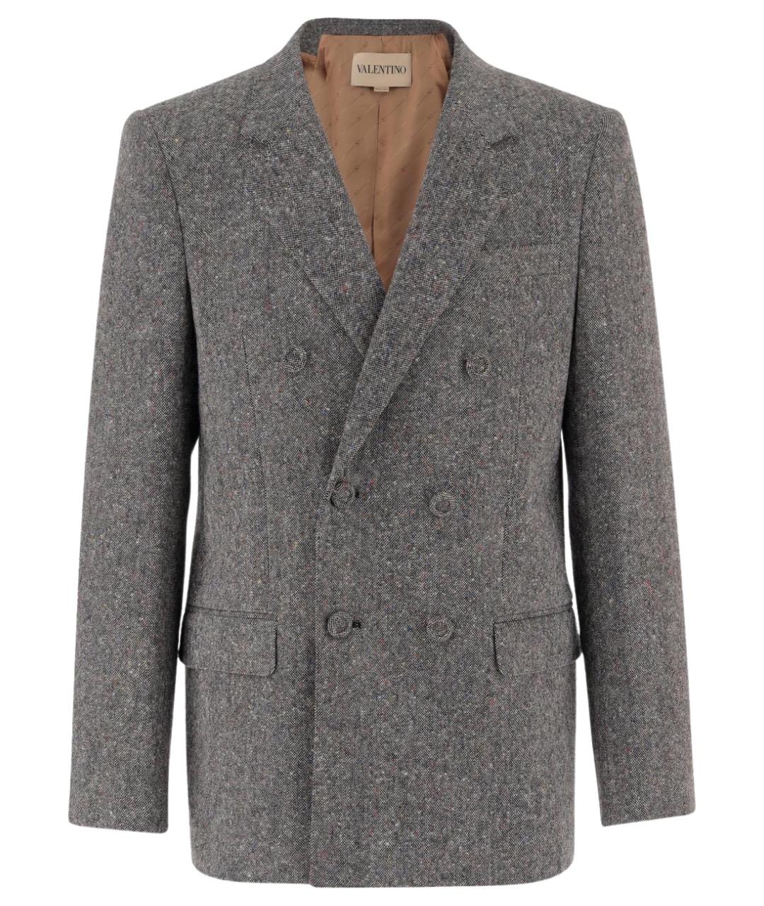 VALENTINO Серый шерстяной пиджак, фото 1