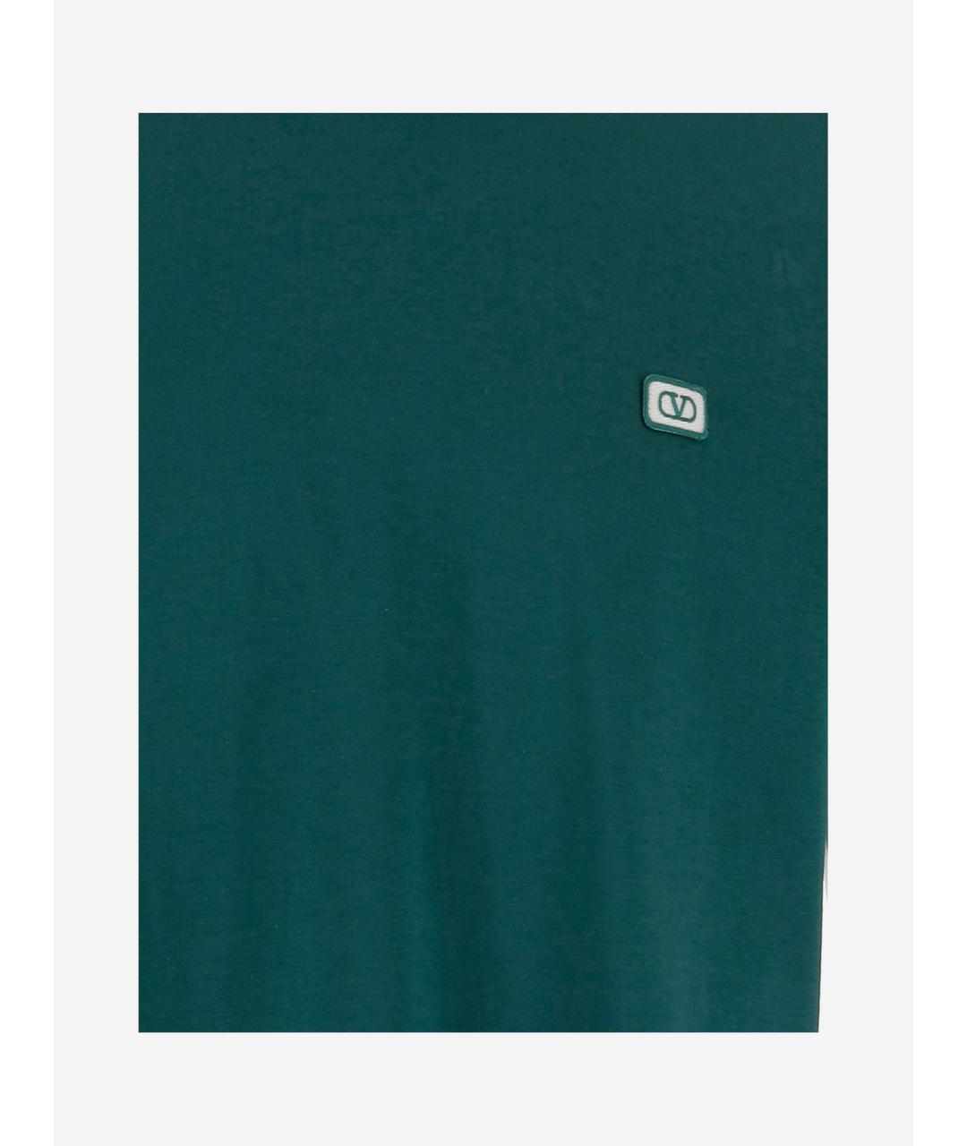 VALENTINO Бирюзовая хлопковая футболка, фото 3