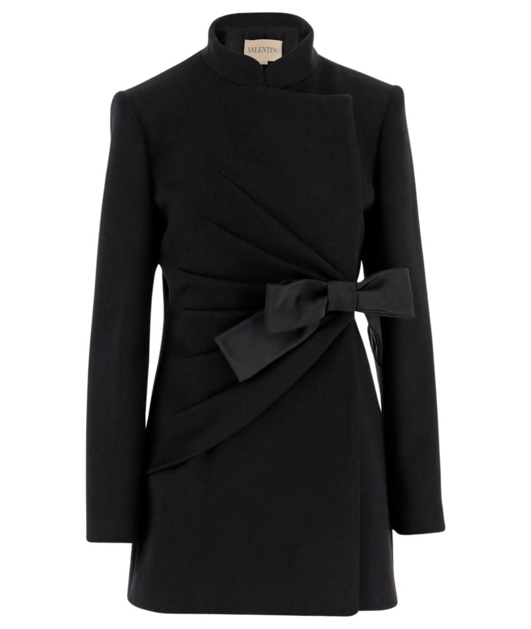 VALENTINO Черное шерстяное пальто, фото 1