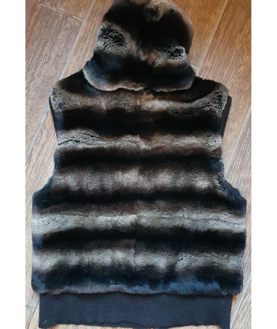 ESCADA Коричневый меховой жилет, фото 3