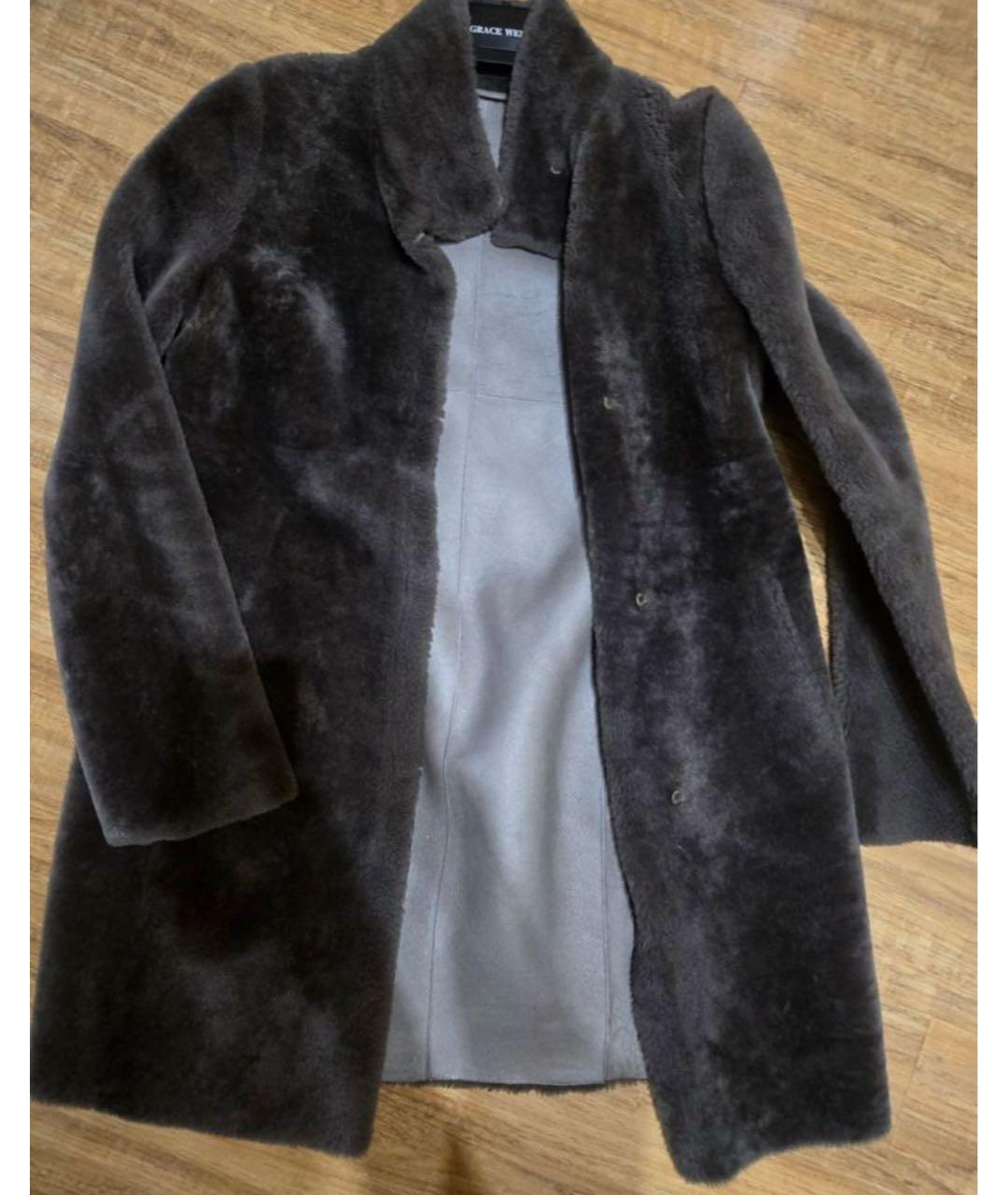 'S MAX MARA Серая меховая дубленка, фото 2