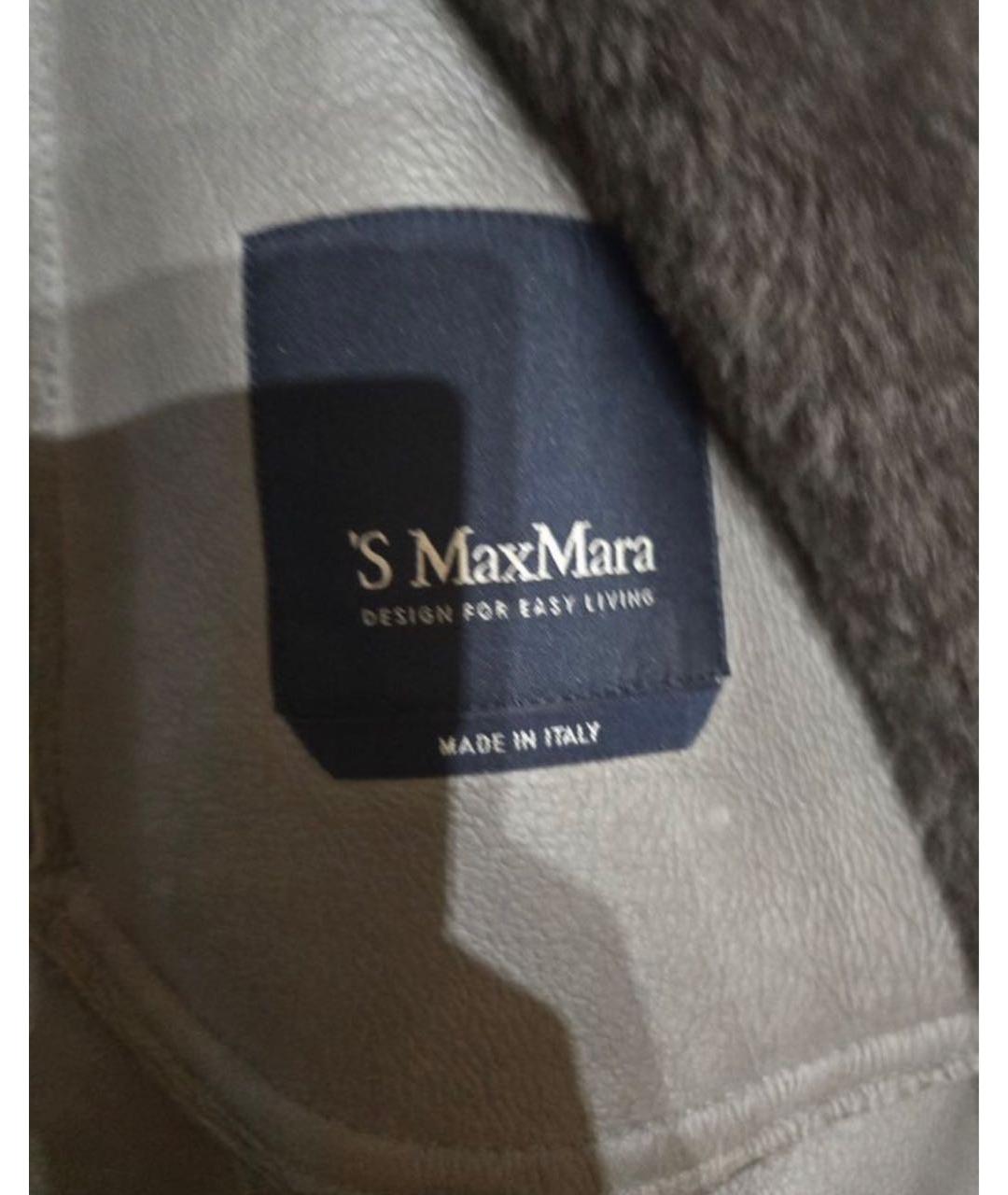 'S MAX MARA Серая меховая дубленка, фото 3