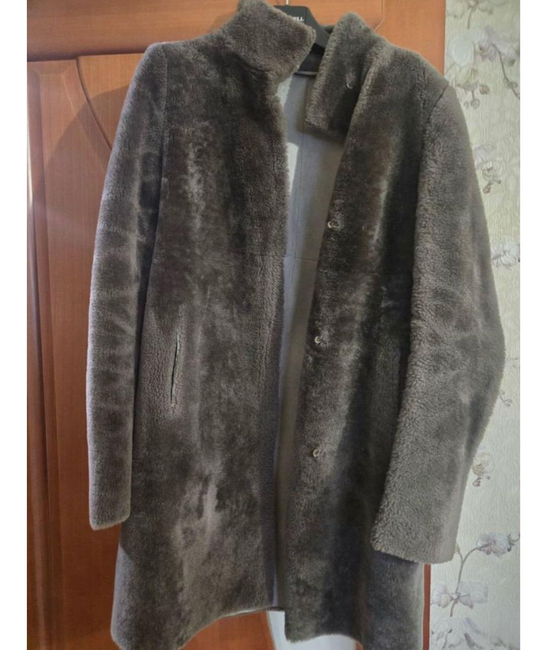 'S MAX MARA Серая меховая дубленка, фото 6