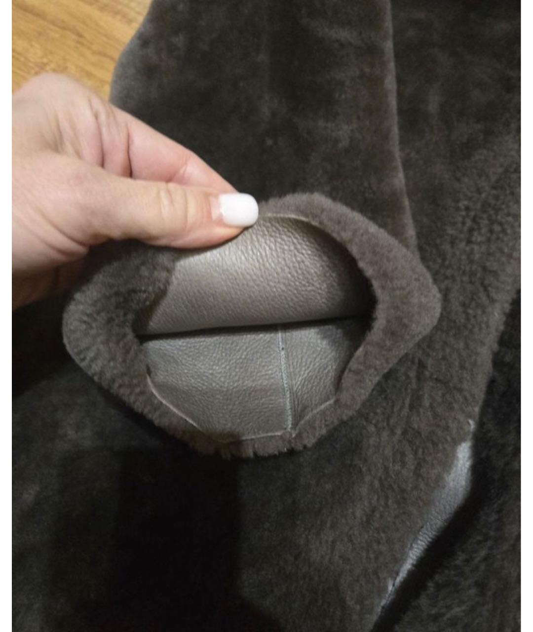 'S MAX MARA Серая меховая дубленка, фото 4
