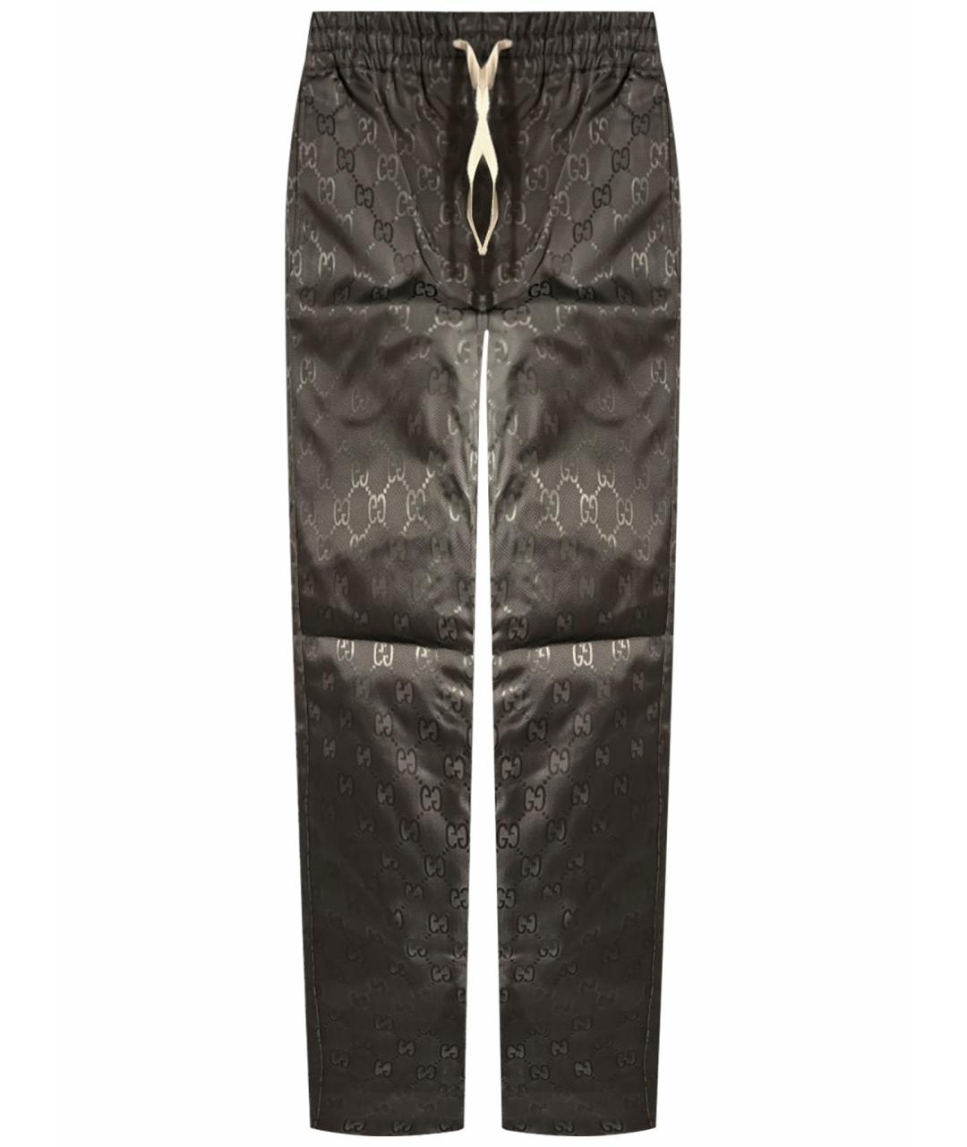 GUCCI Серебряные полиамидовые повседневные брюки, фото 1