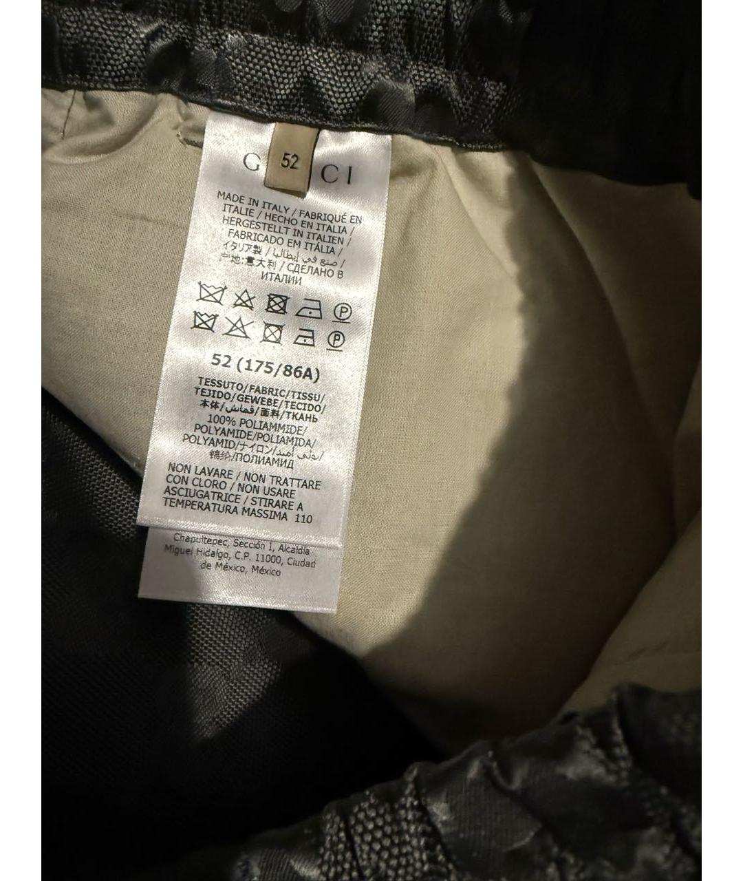 GUCCI Серебряные полиамидовые повседневные брюки, фото 4