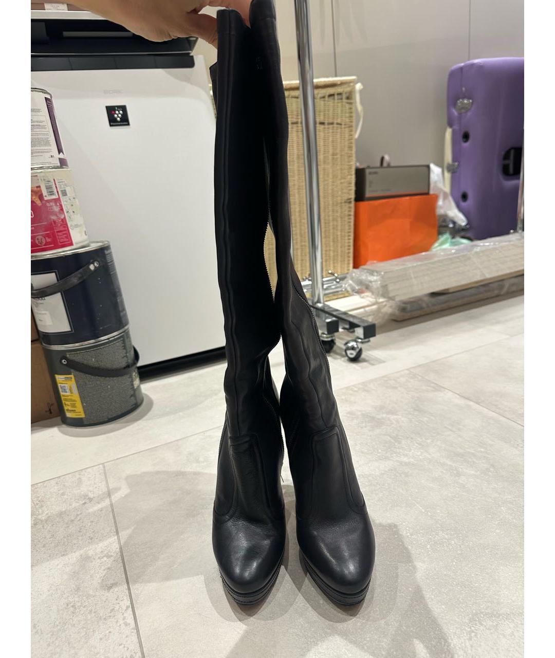 JIMMY CHOO Черные кожаные сапоги, фото 5