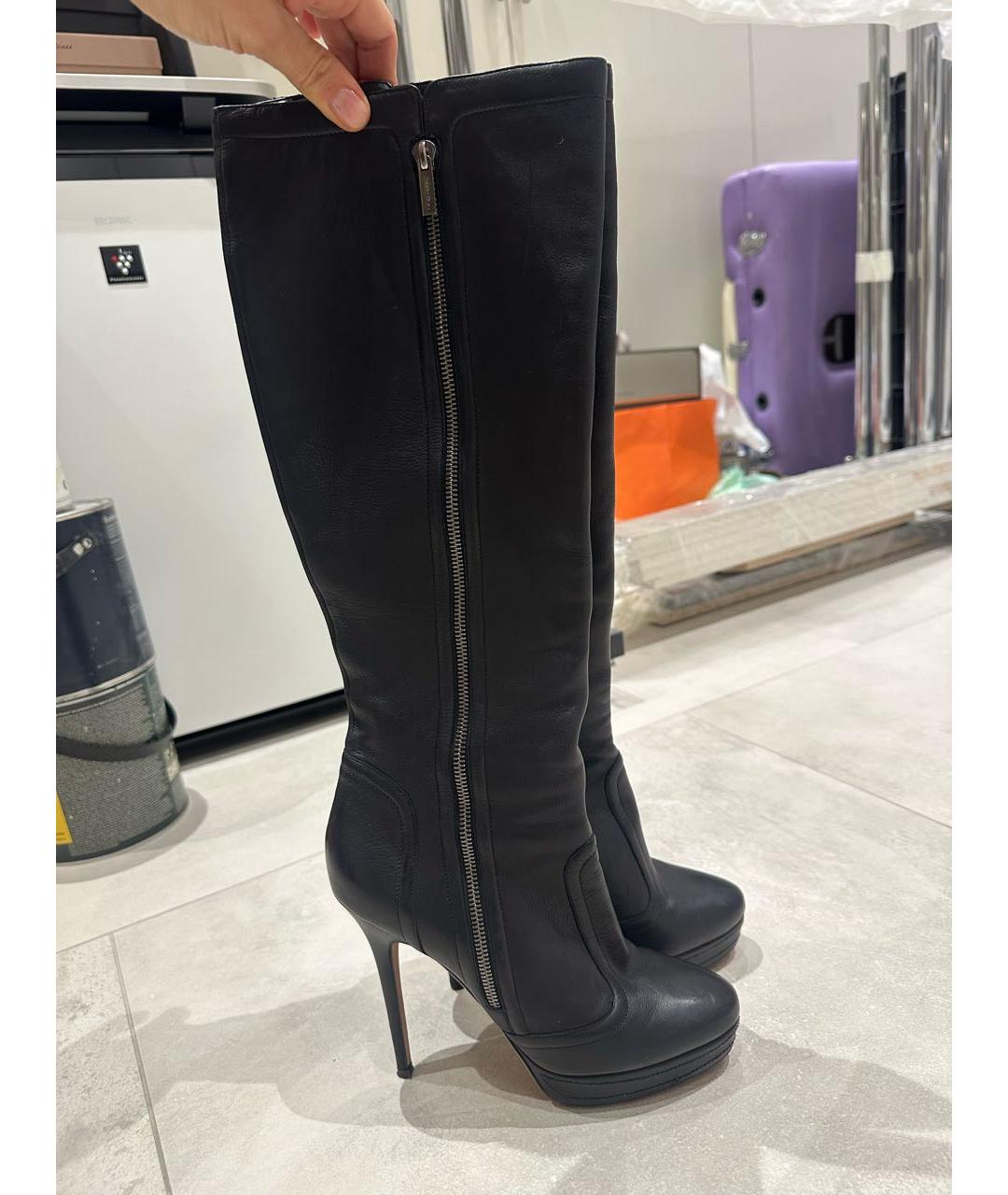JIMMY CHOO Черные кожаные сапоги, фото 6