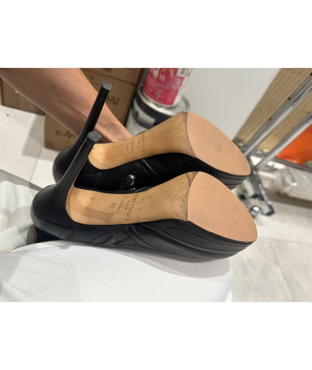 JIMMY CHOO Черные кожаные сапоги, фото 4