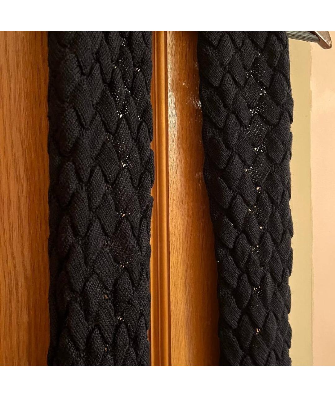 BOTTEGA VENETA Черный шерстяной шарф, фото 2