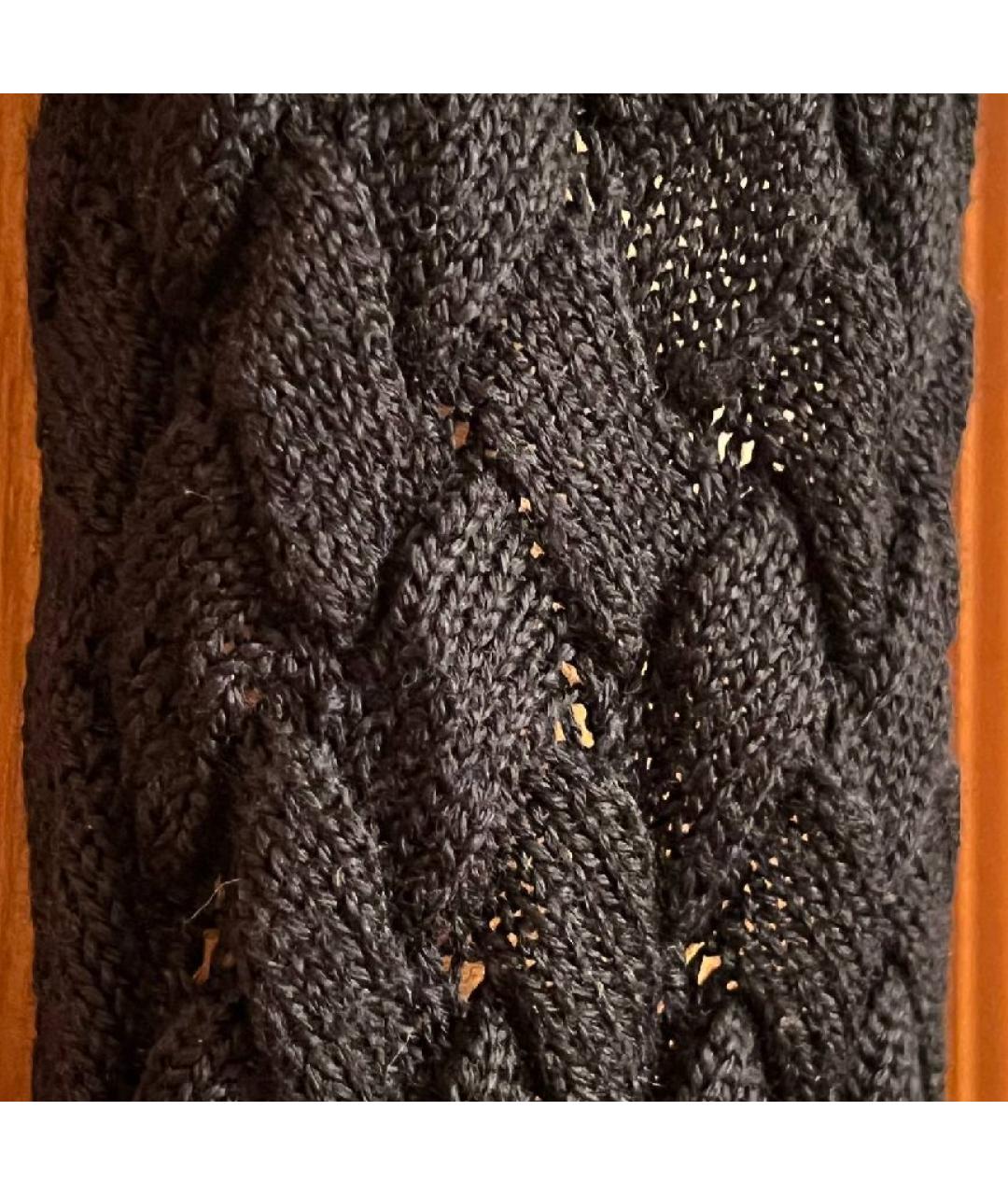 BOTTEGA VENETA Черный шерстяной шарф, фото 3