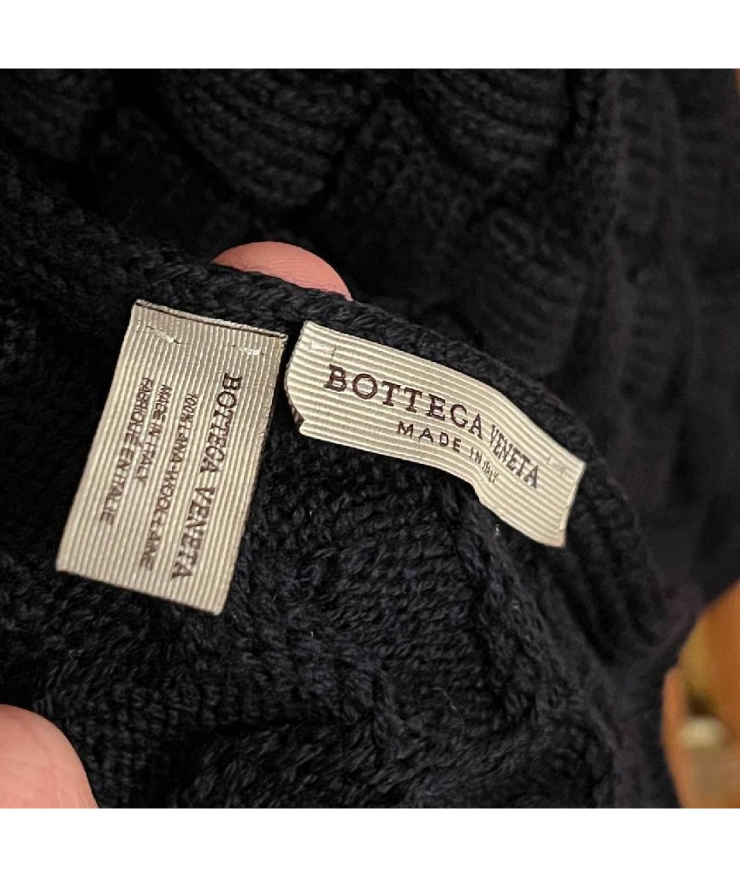 BOTTEGA VENETA Черный шерстяной шарф, фото 5