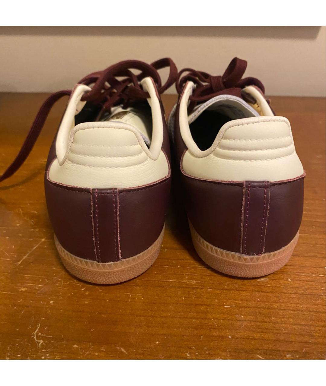 ADIDAS Бордовые кожаные кроссовки, фото 2