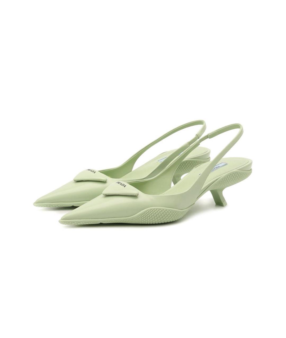 PRADA Зеленые кожаные туфли, фото 3