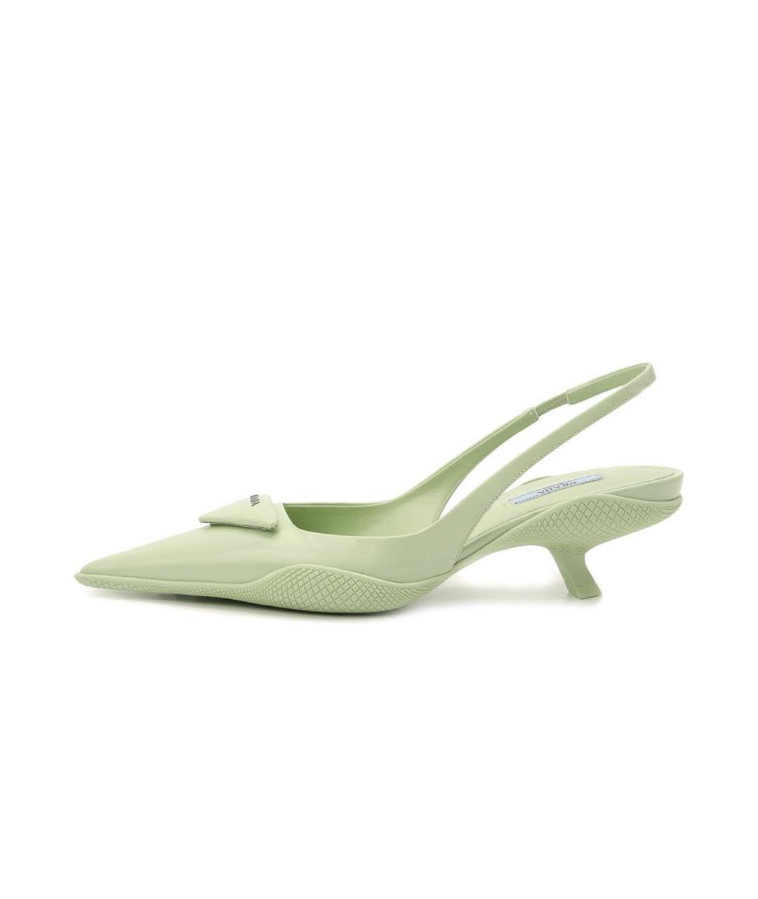 PRADA Зеленые кожаные туфли, фото 4