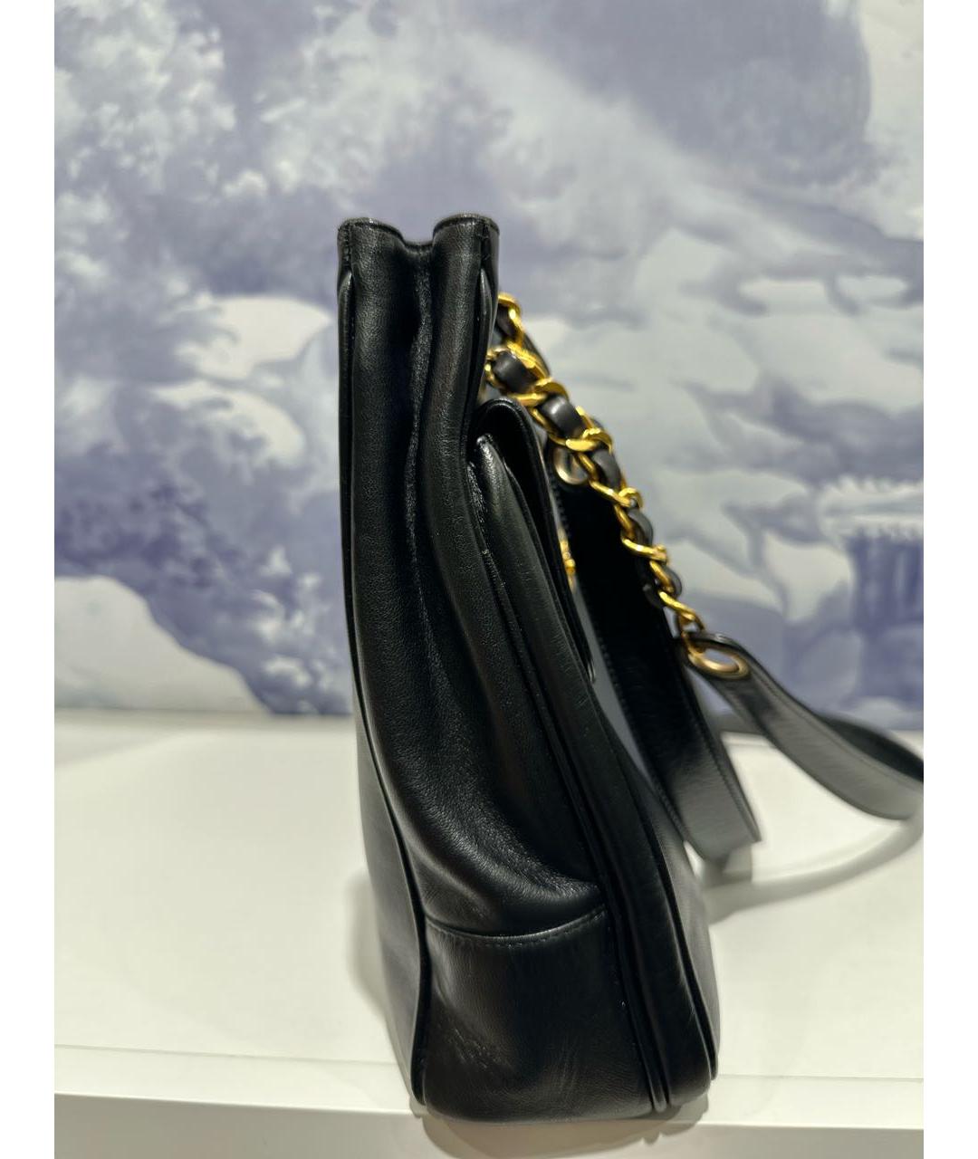 CHANEL Черная кожаная сумка через плечо, фото 4
