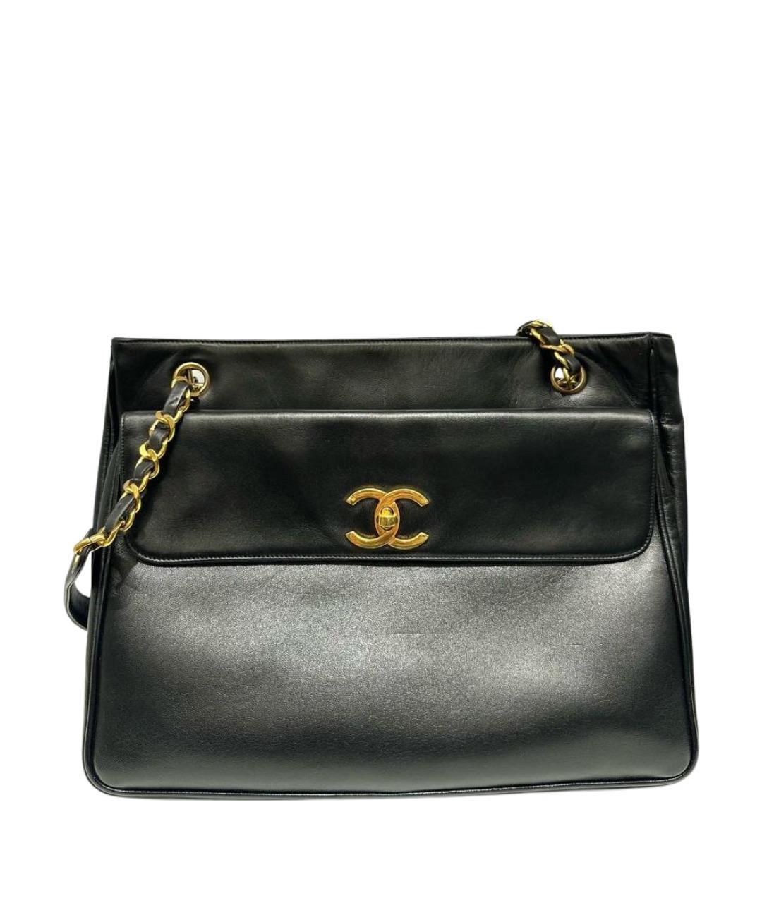 CHANEL Черная кожаная сумка через плечо, фото 1