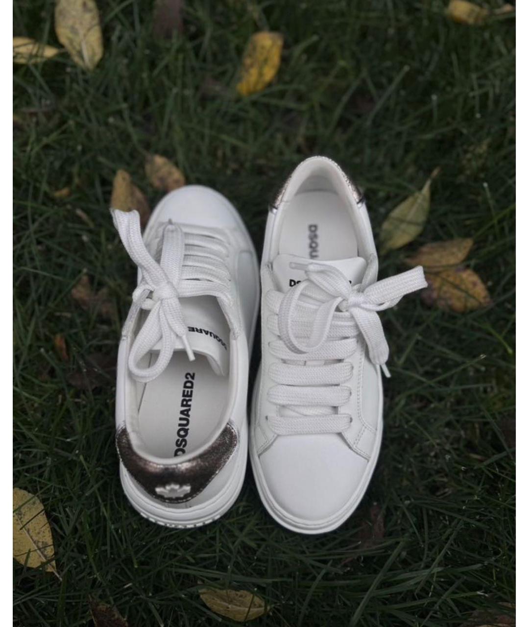 DSQUARED2 Белые кожаные кроссовки, фото 2