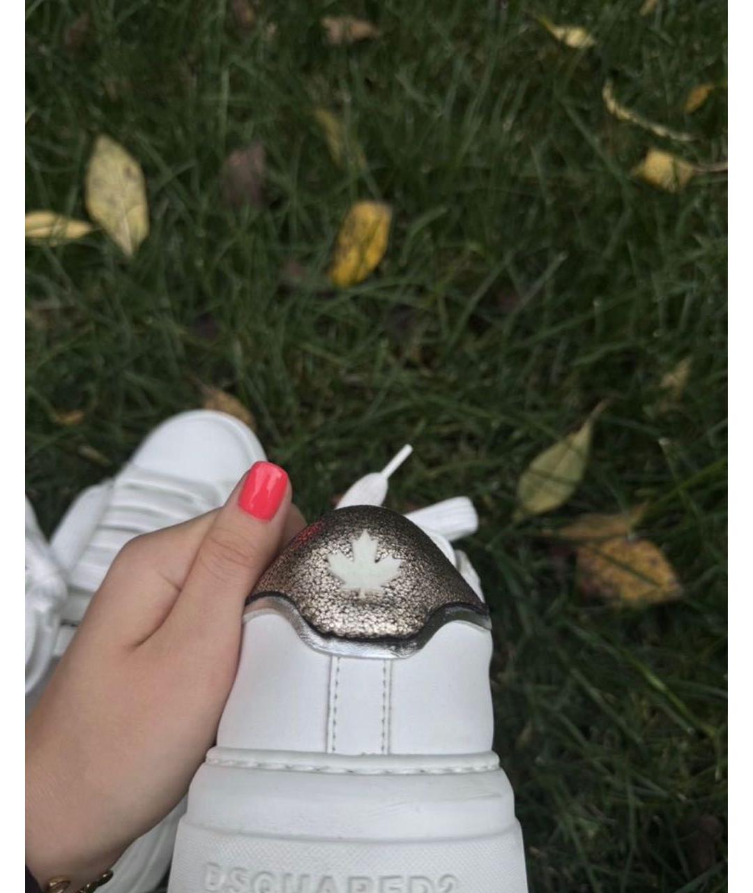 DSQUARED2 Белые кожаные кроссовки, фото 3