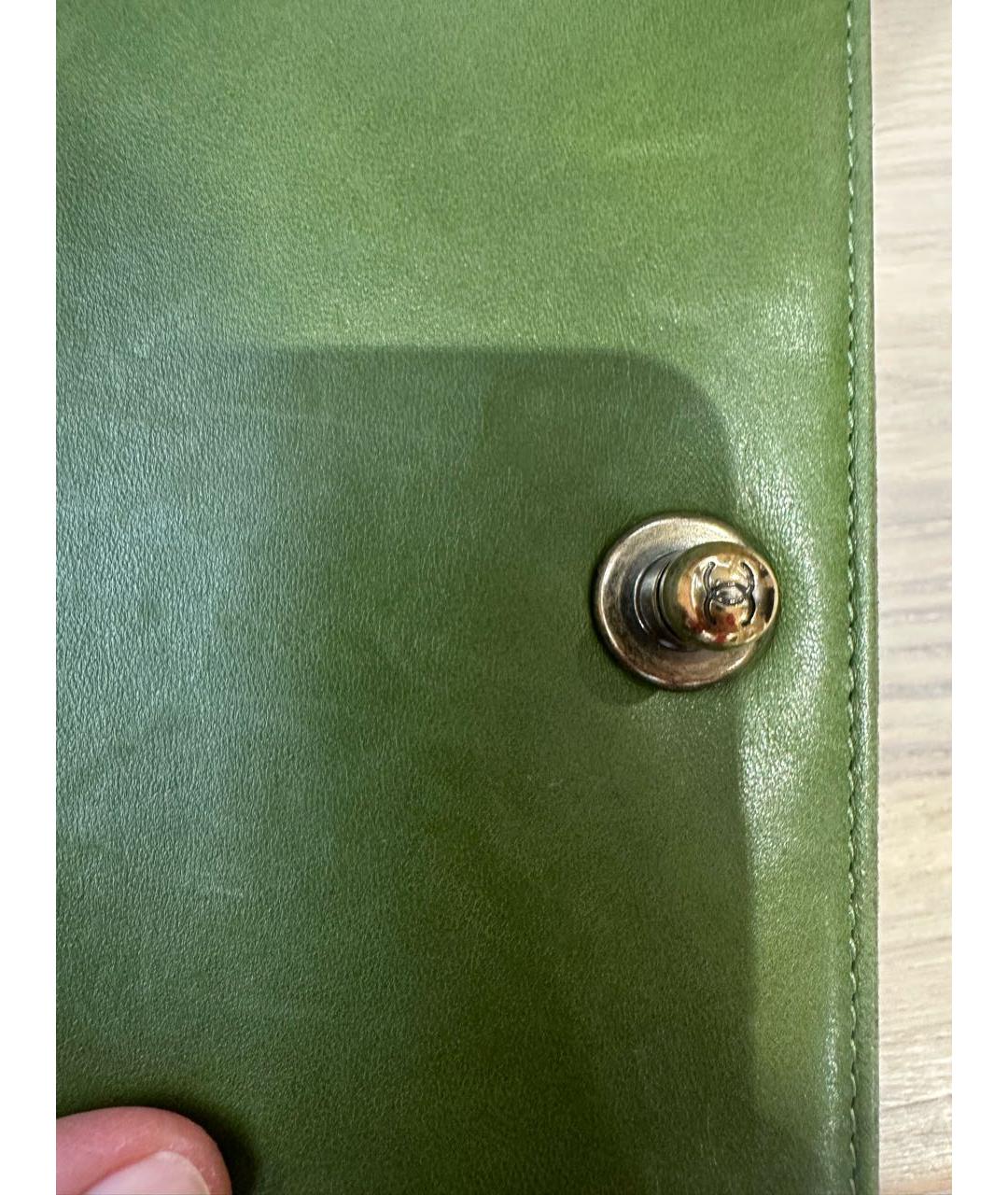 CHANEL Зеленая шерстяная сумка через плечо, фото 5