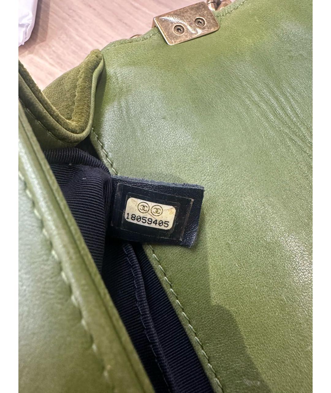CHANEL Зеленая шерстяная сумка через плечо, фото 8