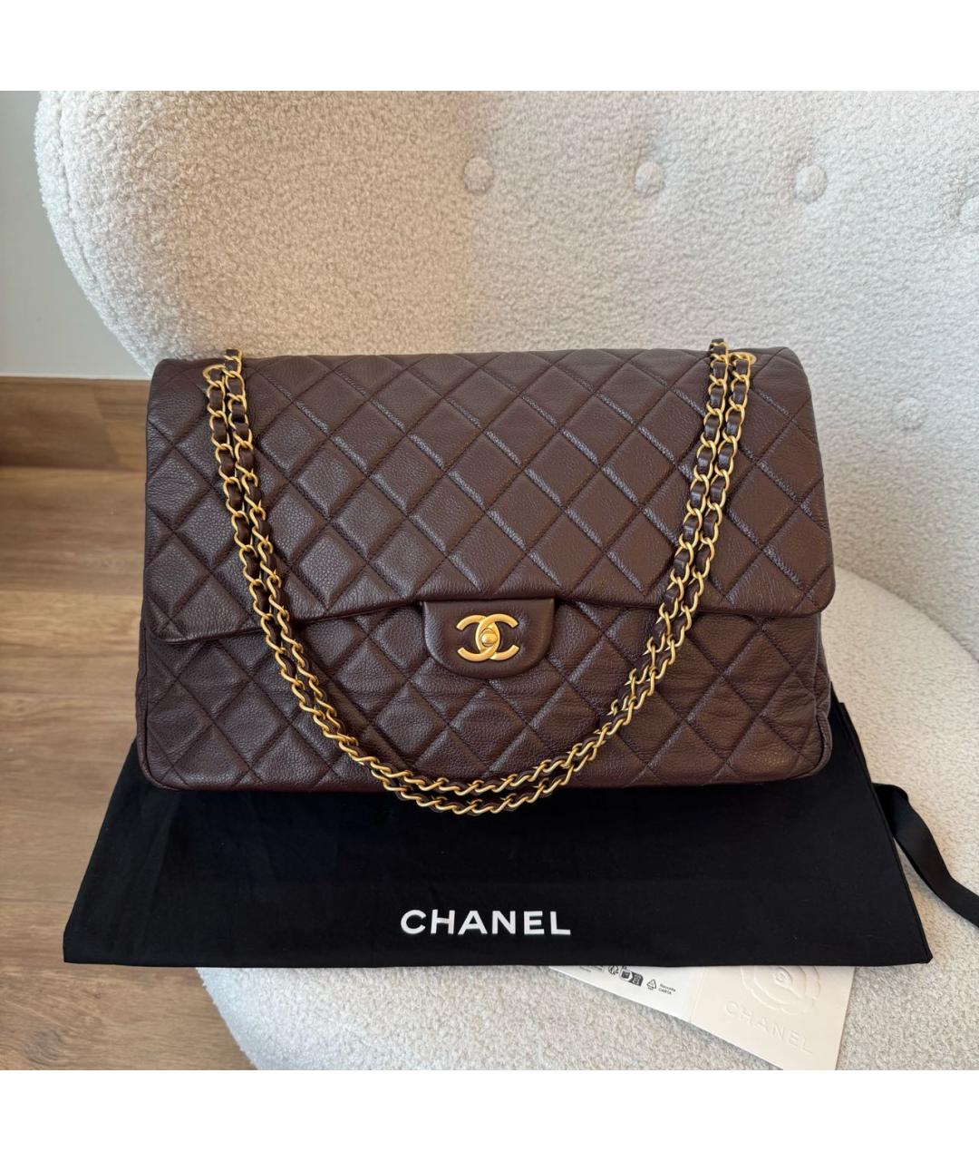 CHANEL Коричневая кожаная сумка через плечо, фото 2