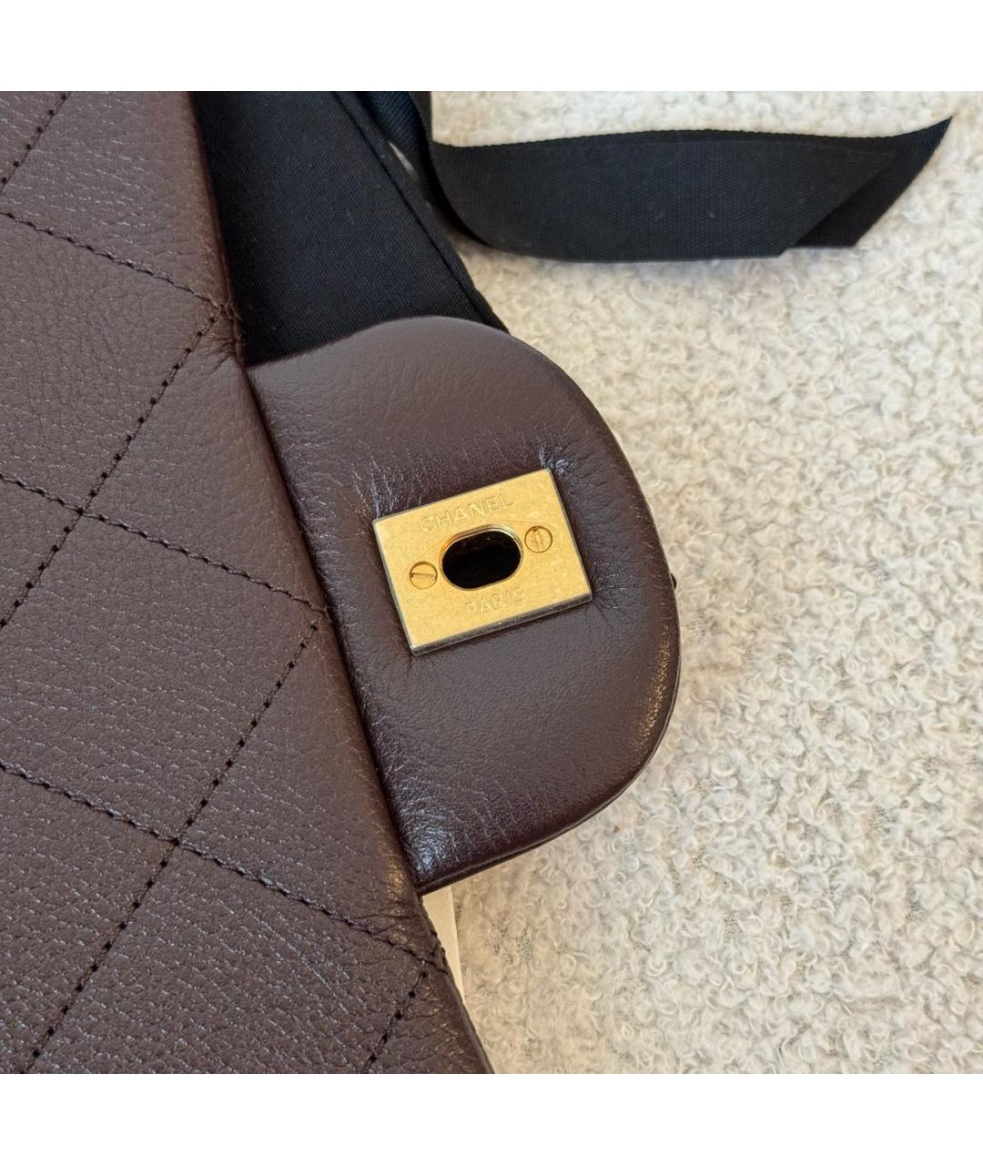 CHANEL Коричневая кожаная сумка через плечо, фото 7