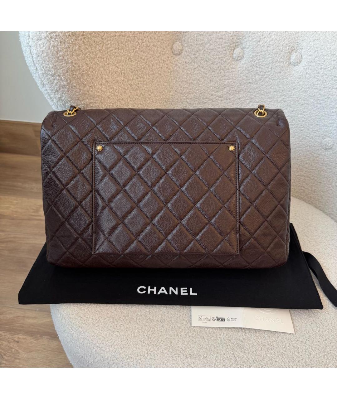 CHANEL Коричневая кожаная сумка через плечо, фото 3