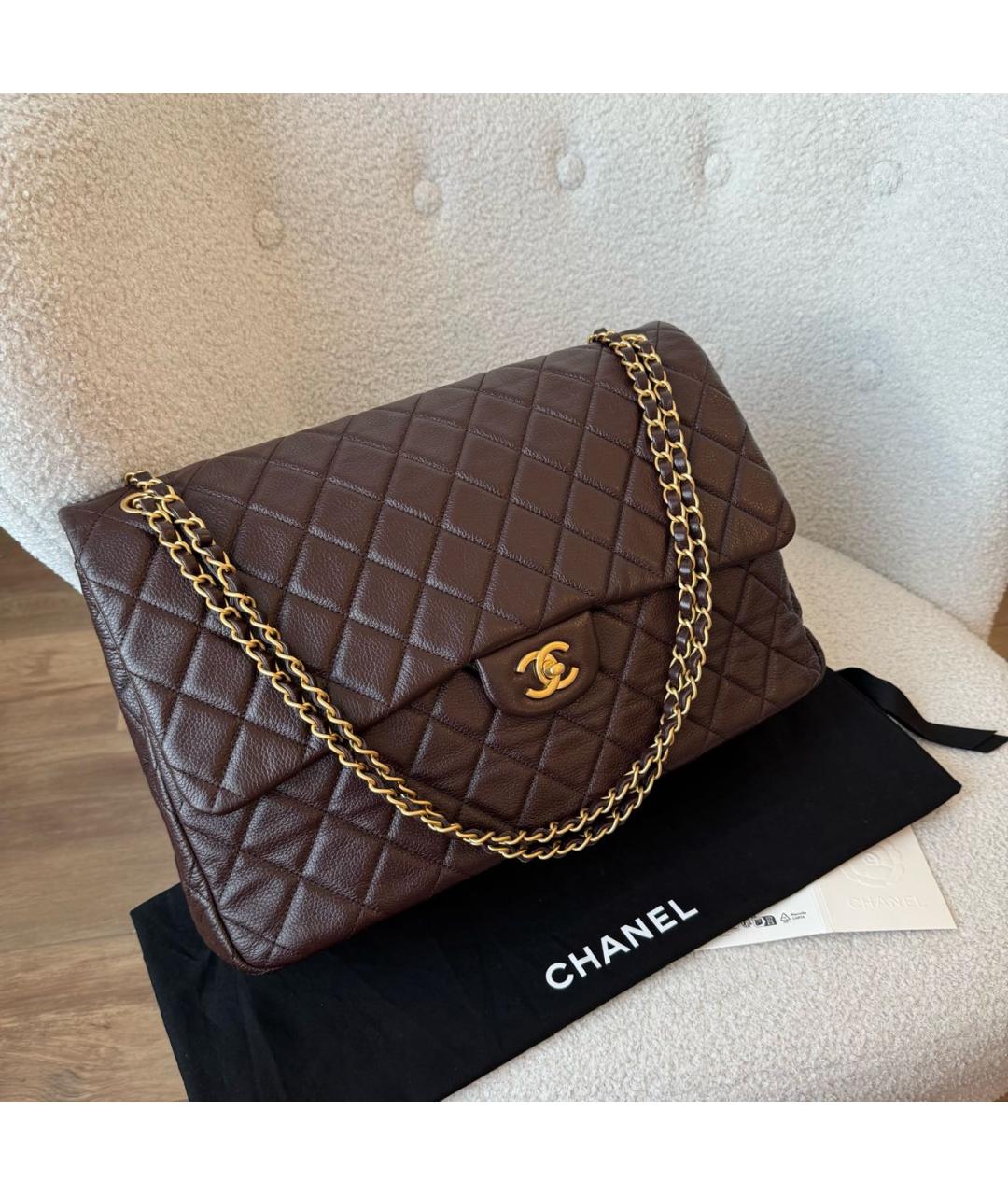 CHANEL Коричневая кожаная сумка через плечо, фото 4