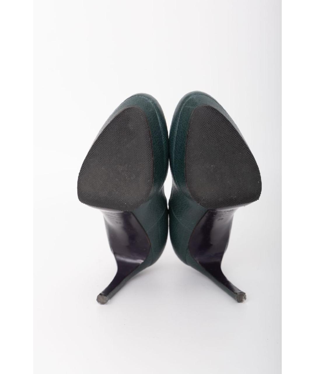 ALEXANDER MCQUEEN Зеленые кожаные туфли, фото 6