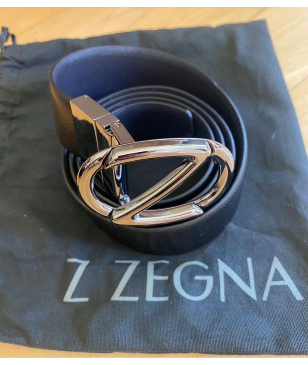 ZZEGNA Черный кожаный ремень, фото 2