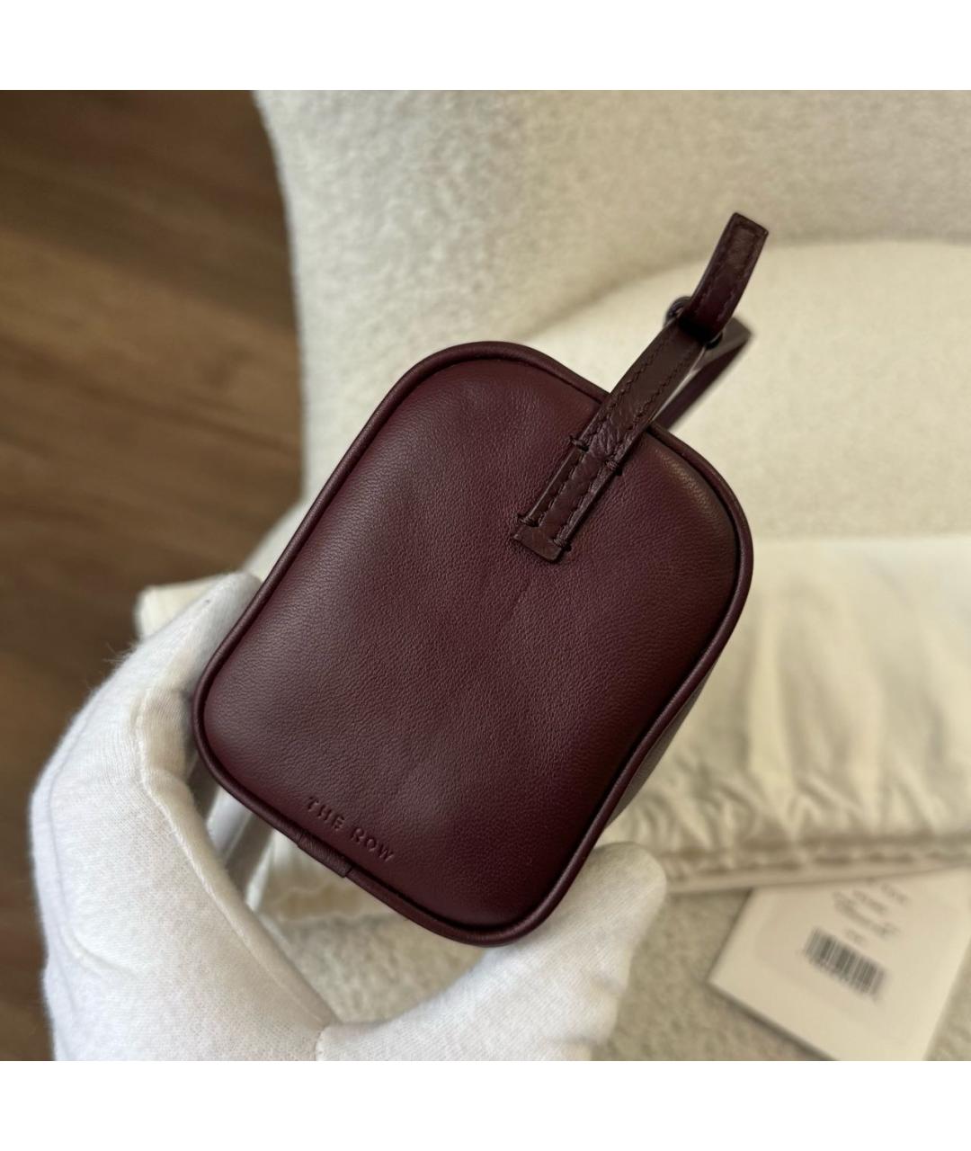 THE ROW Бордовая кожаная сумка с короткими ручками, фото 5