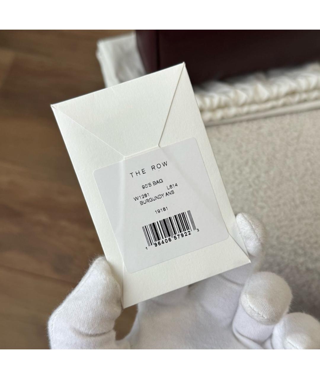 THE ROW Бордовая кожаная сумка с короткими ручками, фото 7