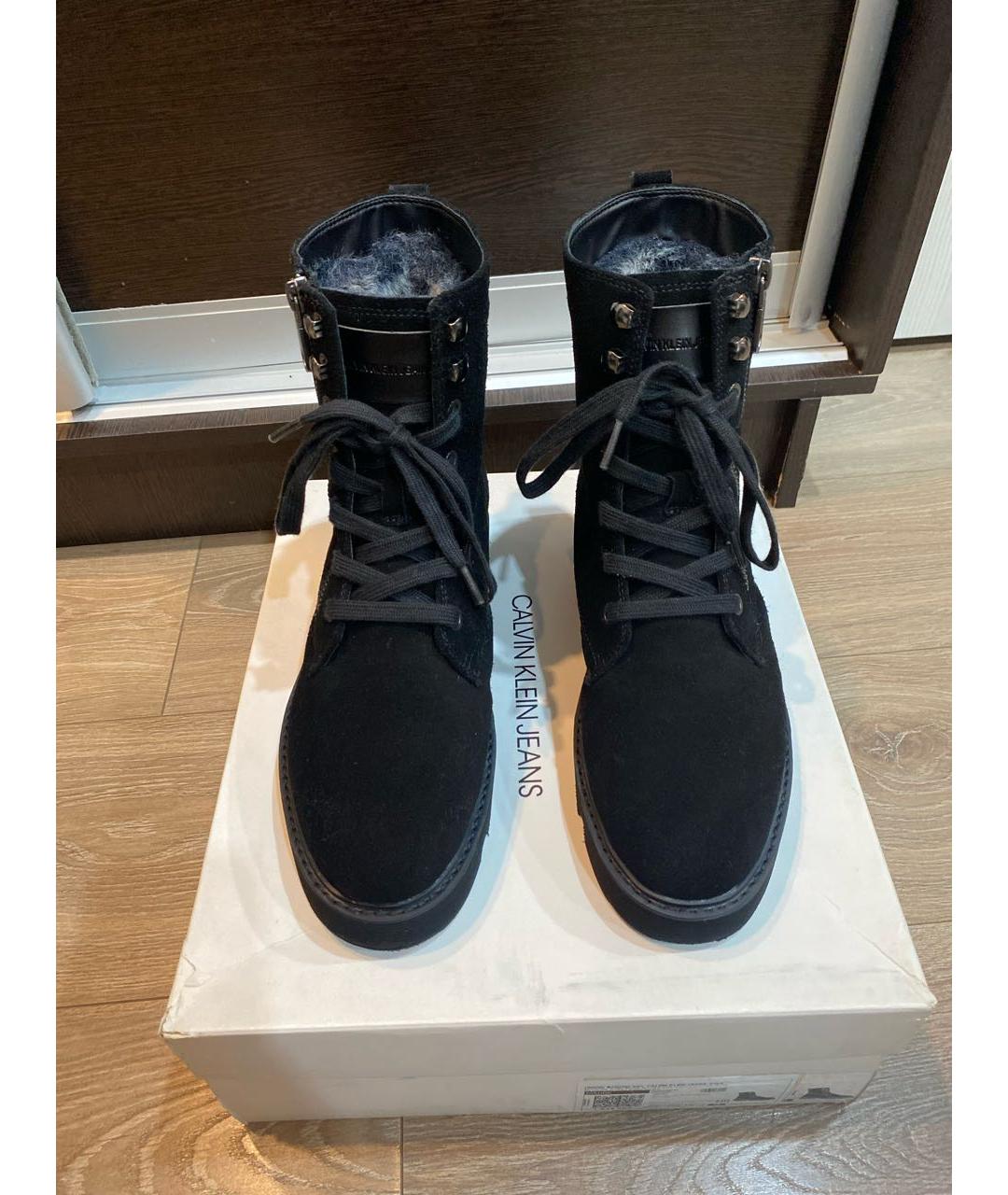 CALVIN KLEIN Черные замшевые ботинки, фото 2