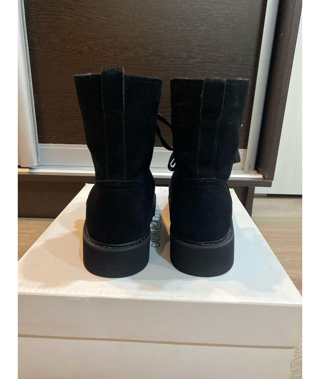 CALVIN KLEIN Черные замшевые ботинки, фото 4
