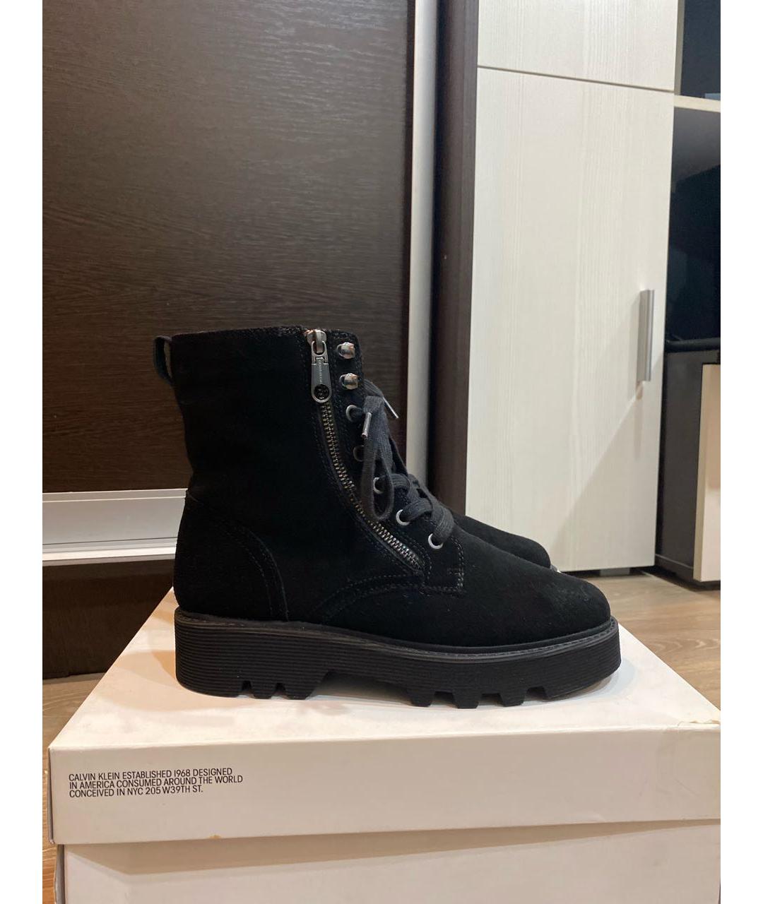 CALVIN KLEIN Черные замшевые ботинки, фото 9