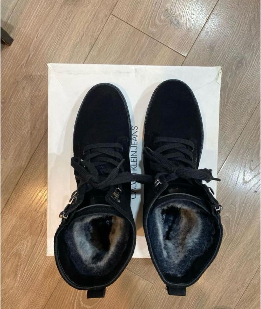 CALVIN KLEIN Черные замшевые ботинки, фото 3