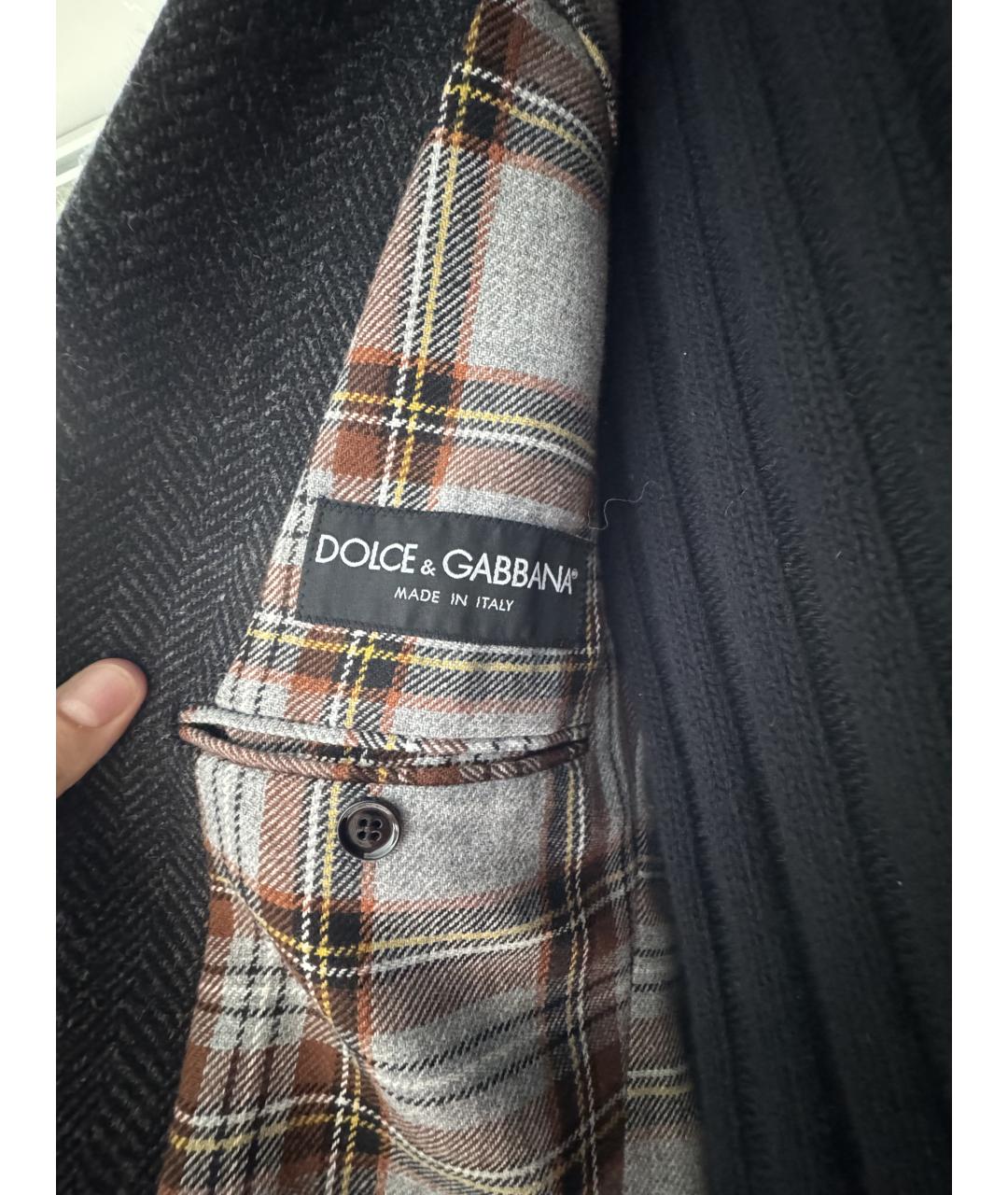 DOLCE&GABBANA Серое шерстяное пальто, фото 5
