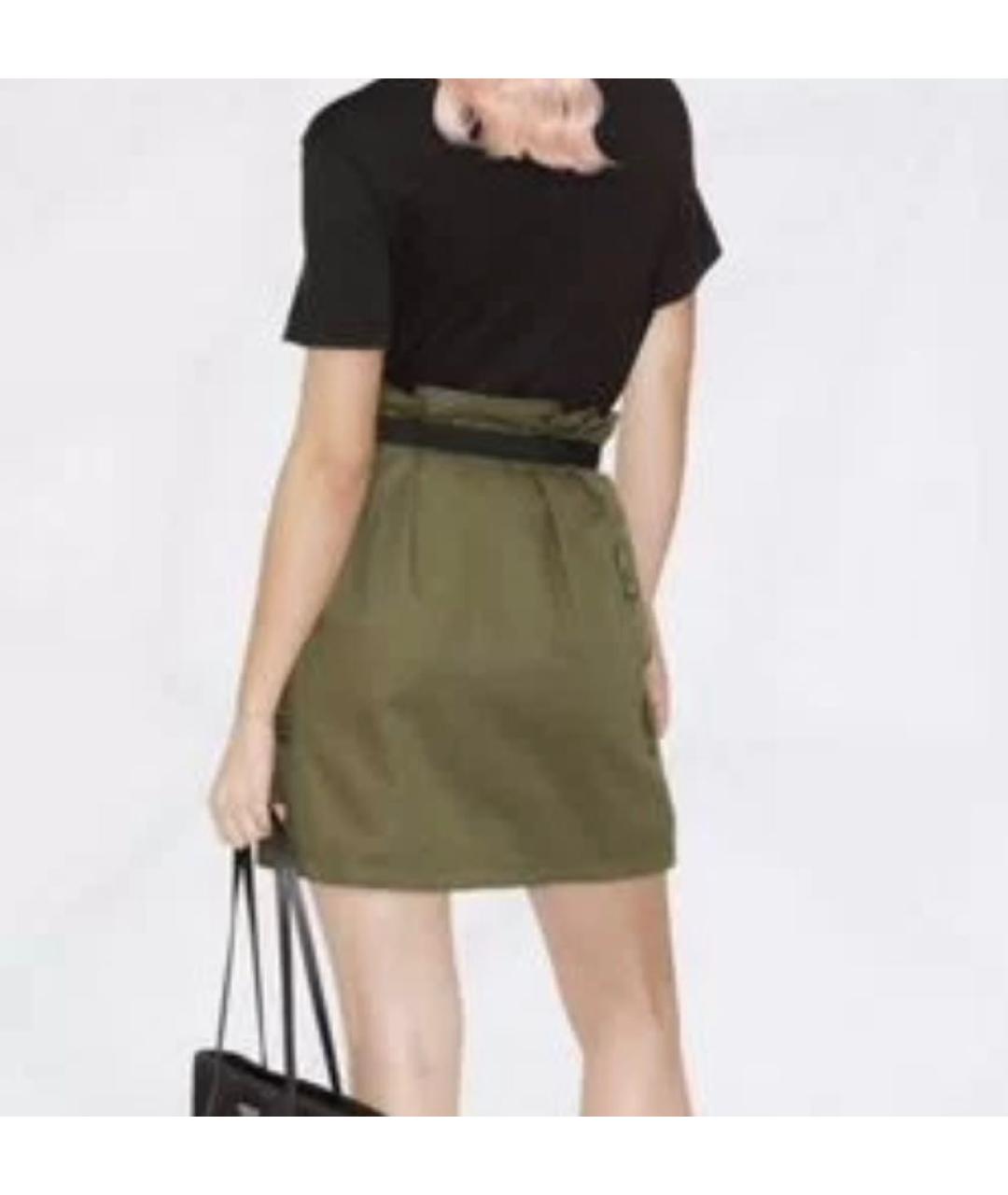 MONCLER Хаки хлопковая юбка мини, фото 3