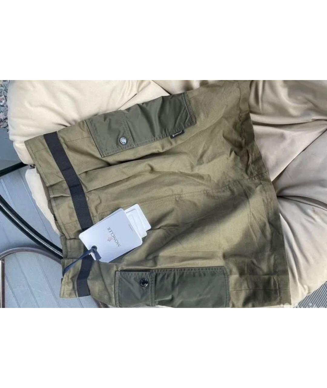 MONCLER Хаки хлопковая юбка мини, фото 5