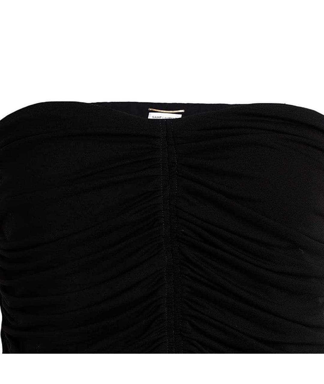 SAINT LAURENT Черный вискозный корсет, фото 4