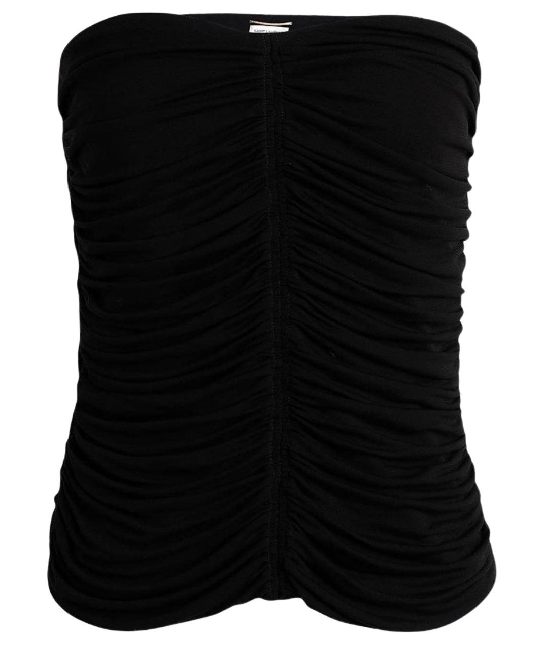 SAINT LAURENT Черный вискозный корсет, фото 1