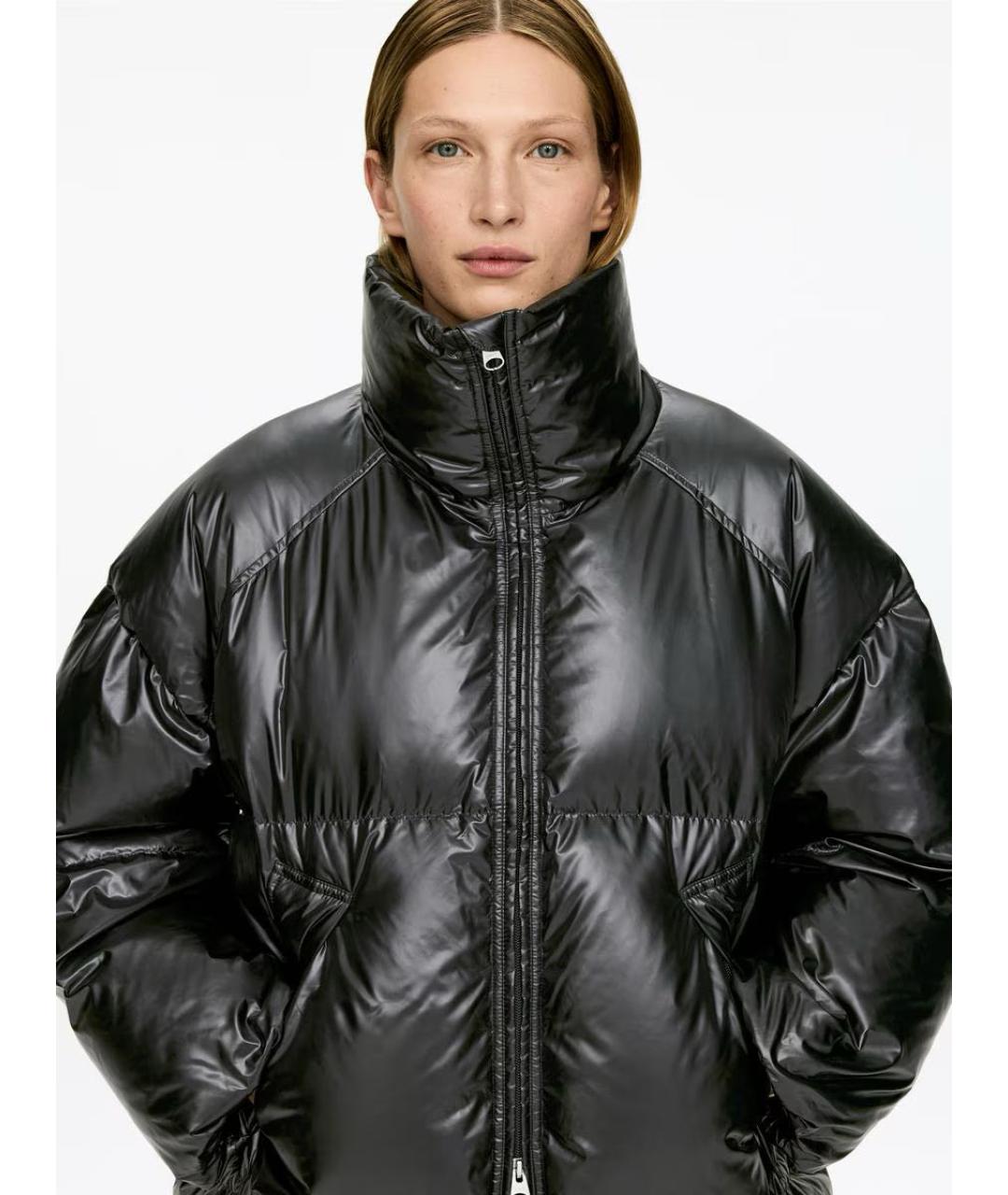ARKET Черный полиэстеровый пуховик, фото 4