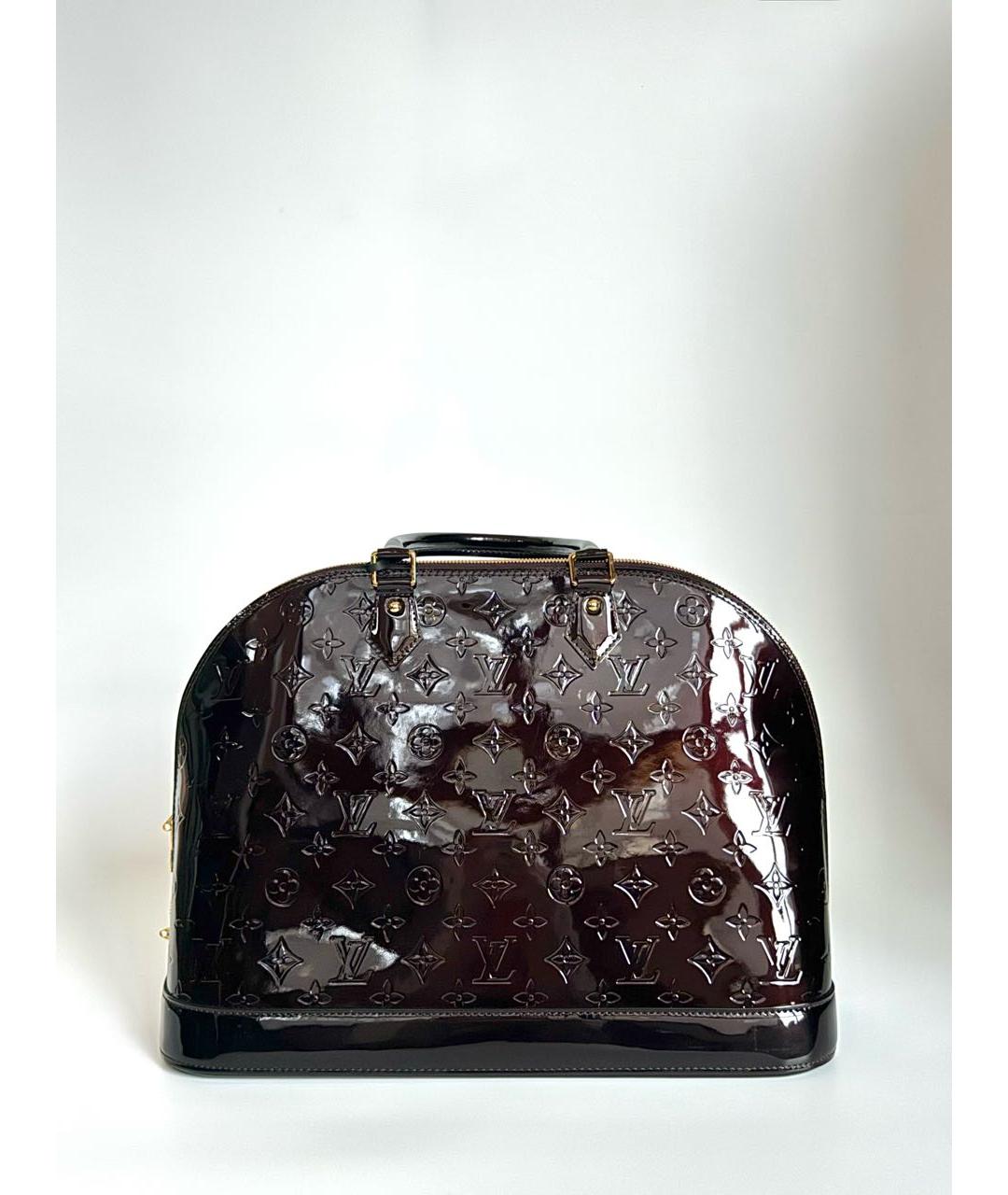 LOUIS VUITTON Бордовая сумка с короткими ручками из лакированной кожи, фото 3