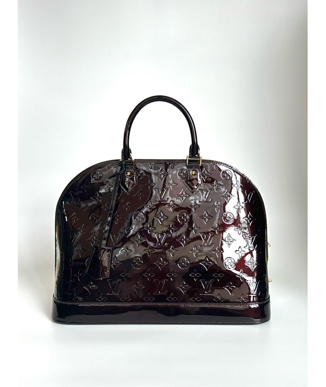 LOUIS VUITTON Бордовая сумка с короткими ручками из лакированной кожи, фото 9