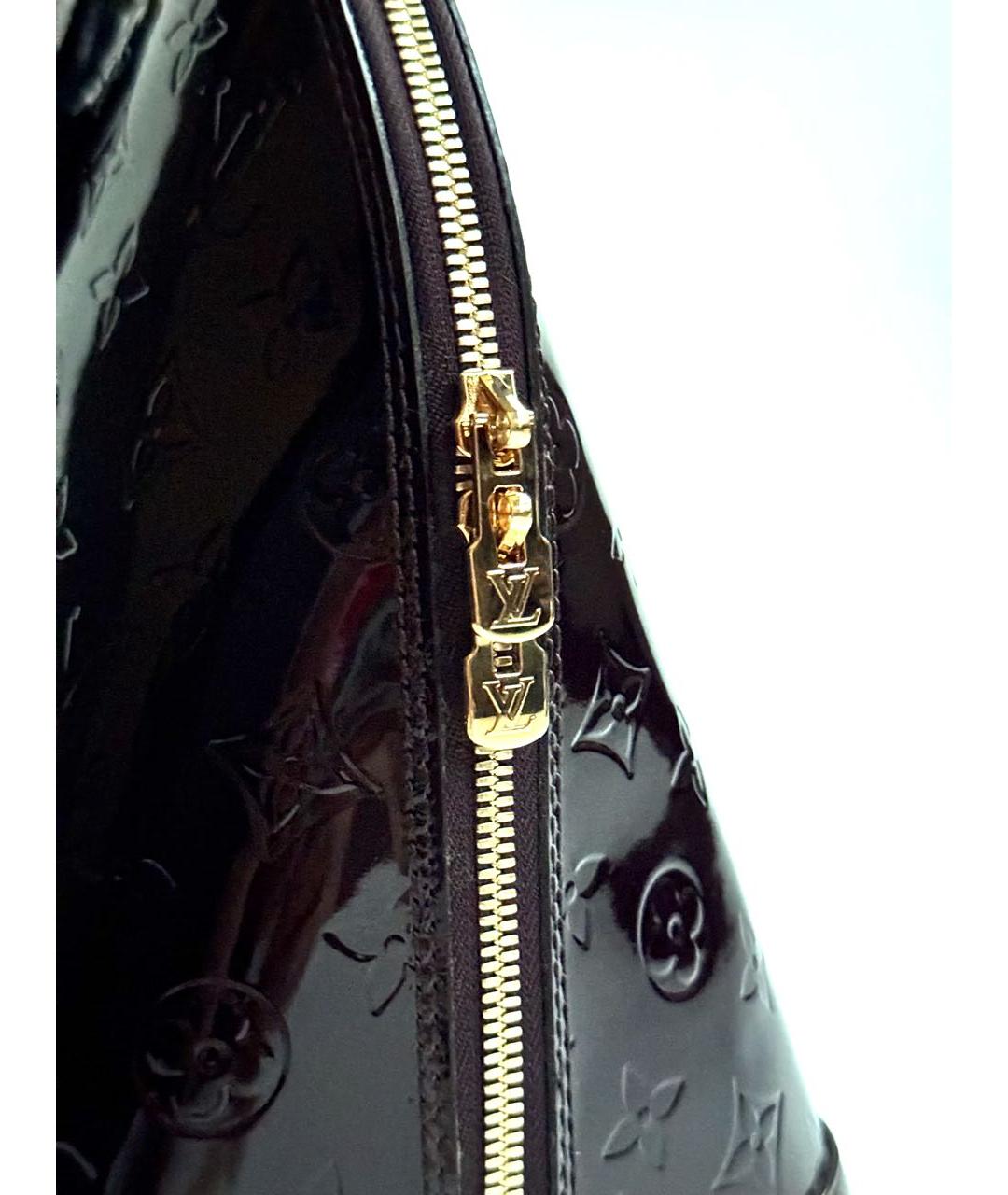 LOUIS VUITTON Бордовая сумка с короткими ручками из лакированной кожи, фото 8