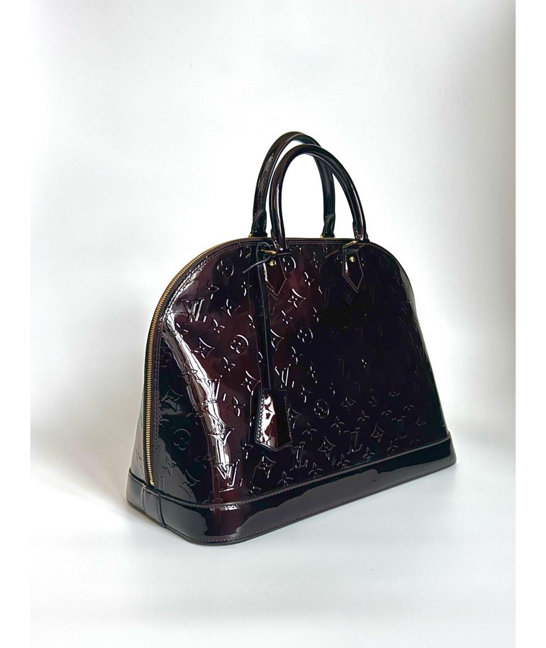 LOUIS VUITTON Бордовая сумка с короткими ручками из лакированной кожи, фото 2