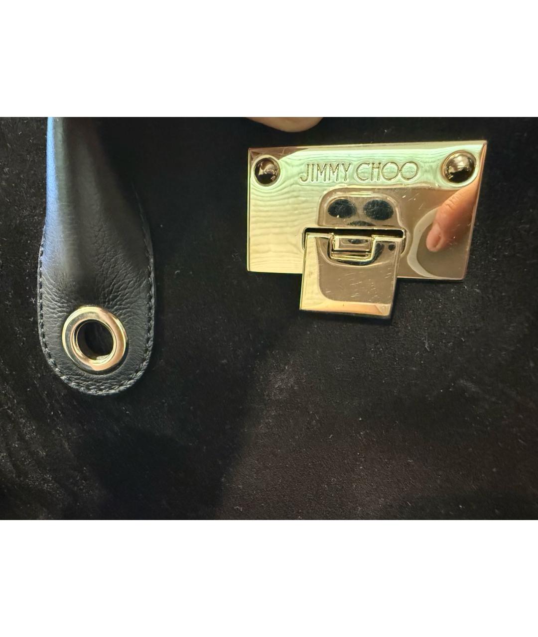 JIMMY CHOO Черная замшевая сумка с короткими ручками, фото 8