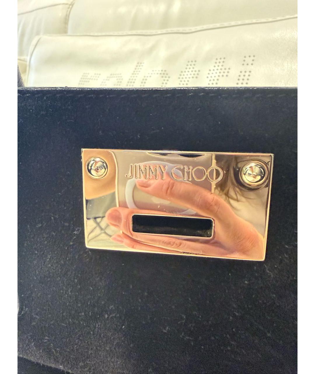 JIMMY CHOO Черная замшевая сумка с короткими ручками, фото 7