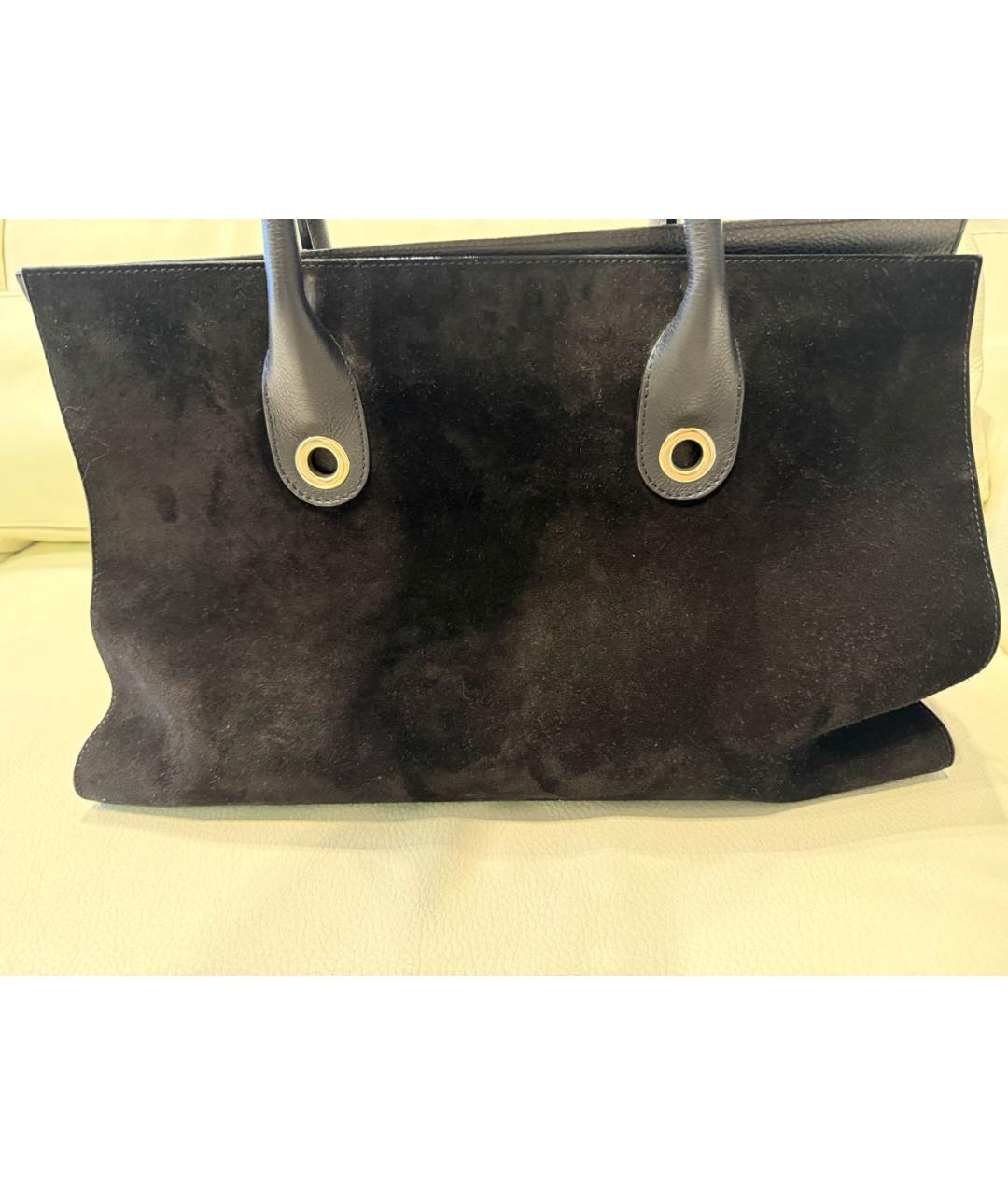 JIMMY CHOO Черная замшевая сумка с короткими ручками, фото 3